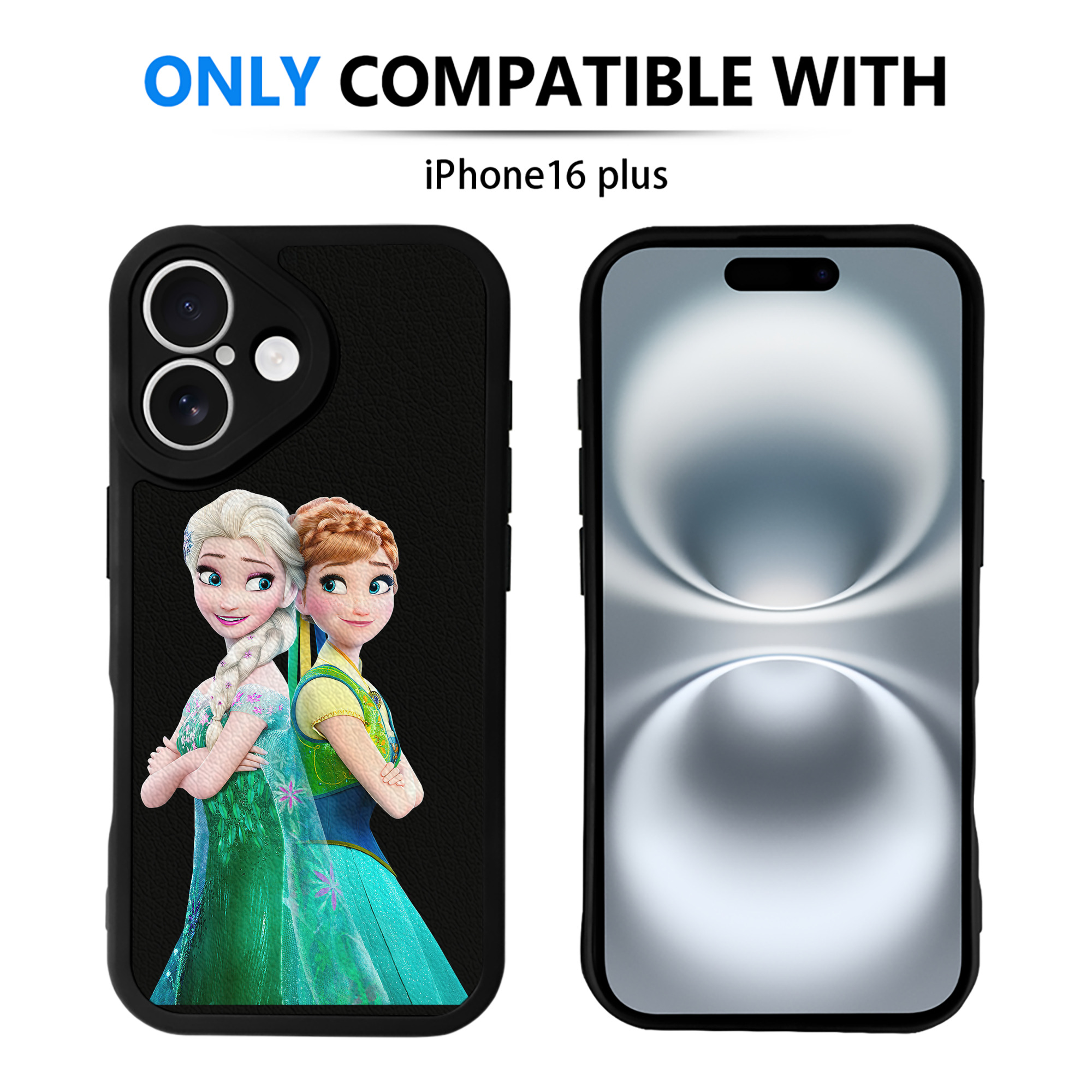 （画像用） アナと雪の女王 アンナ エルサ Frozen Anna Elsa 【iPhone 16シリーズ対応】シリコンスマホケース（レザー調） 材質：シリコン